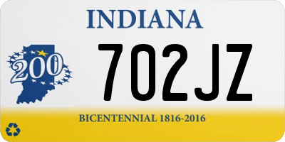 IN license plate 702JZ