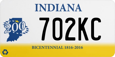IN license plate 702KC