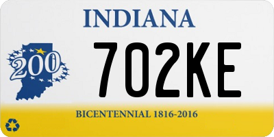 IN license plate 702KE