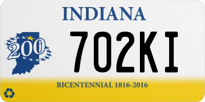 IN license plate 702KI