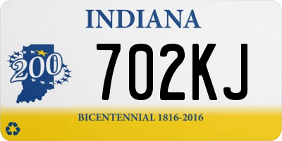 IN license plate 702KJ