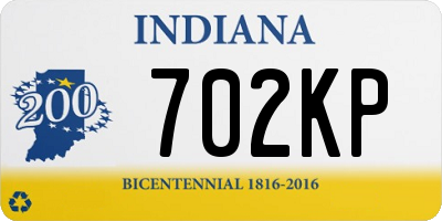 IN license plate 702KP