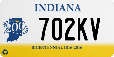 IN license plate 702KV