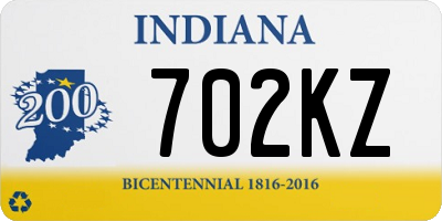 IN license plate 702KZ