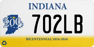 IN license plate 702LB