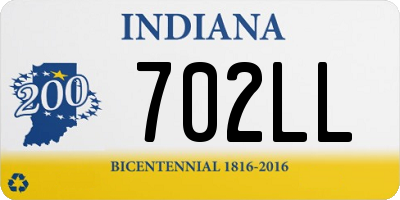 IN license plate 702LL