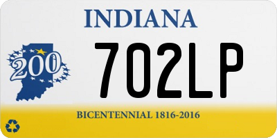 IN license plate 702LP