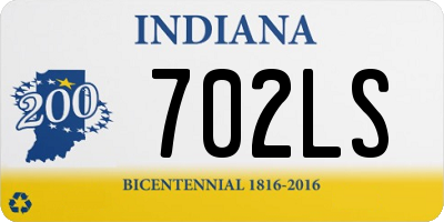 IN license plate 702LS
