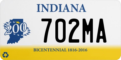 IN license plate 702MA