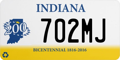 IN license plate 702MJ
