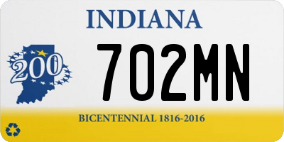 IN license plate 702MN