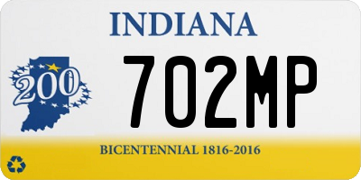 IN license plate 702MP