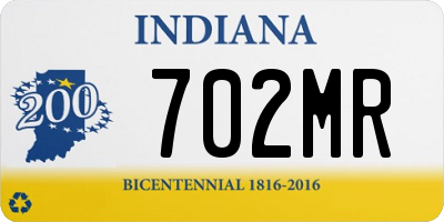 IN license plate 702MR