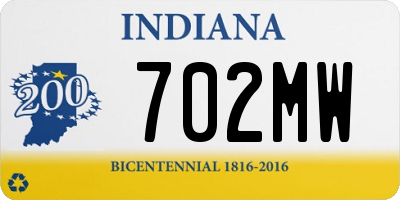 IN license plate 702MW