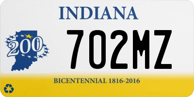 IN license plate 702MZ