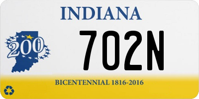 IN license plate 702N