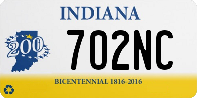 IN license plate 702NC