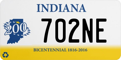 IN license plate 702NE