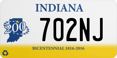 IN license plate 702NJ