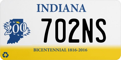 IN license plate 702NS