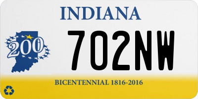 IN license plate 702NW