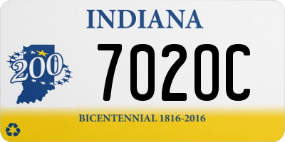 IN license plate 702OC