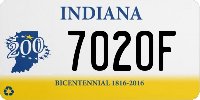 IN license plate 702OF