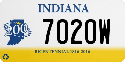 IN license plate 702OW