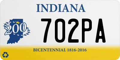 IN license plate 702PA