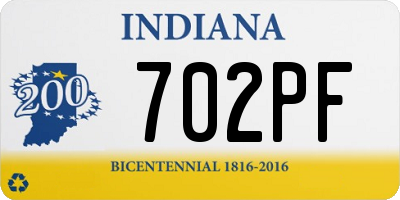 IN license plate 702PF