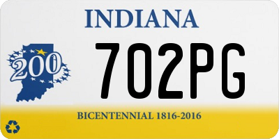 IN license plate 702PG