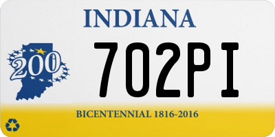 IN license plate 702PI