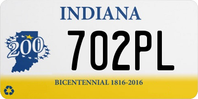 IN license plate 702PL