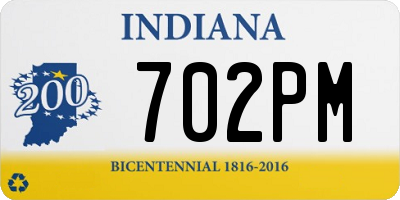 IN license plate 702PM