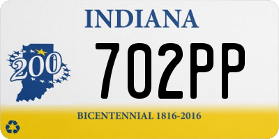 IN license plate 702PP