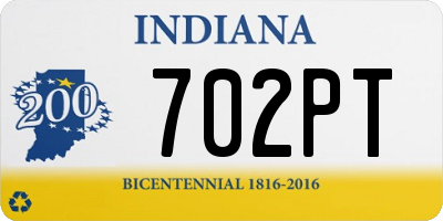 IN license plate 702PT