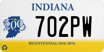 IN license plate 702PW