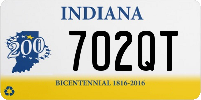 IN license plate 702QT