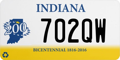 IN license plate 702QW