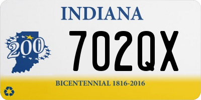 IN license plate 702QX