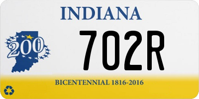 IN license plate 702R