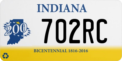 IN license plate 702RC