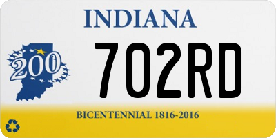 IN license plate 702RD