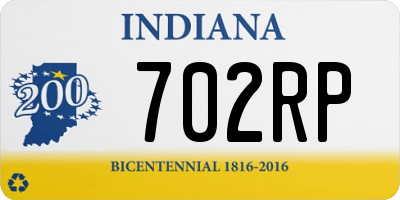 IN license plate 702RP