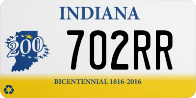 IN license plate 702RR