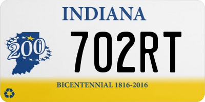 IN license plate 702RT