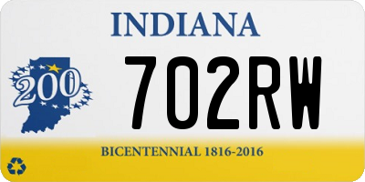 IN license plate 702RW