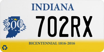 IN license plate 702RX