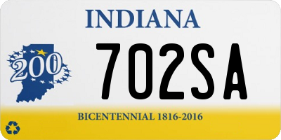 IN license plate 702SA