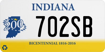 IN license plate 702SB